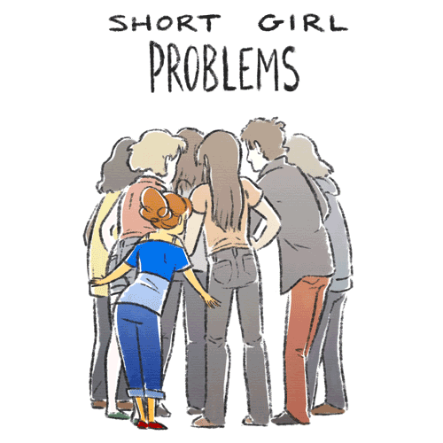 Kısa Boylu Kızların Problemlerini Gösteren Çizimler