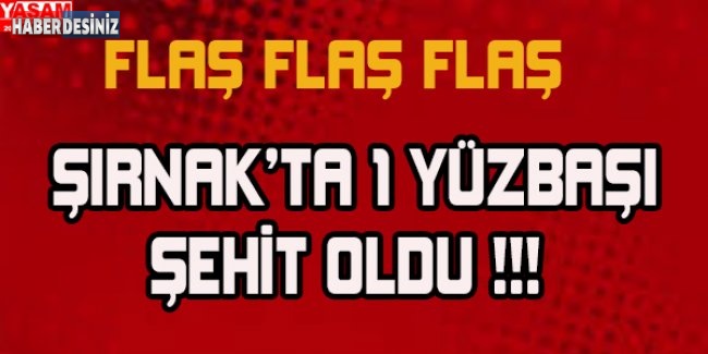 FLAŞ! ŞIRNAK'TA 1 YÜZBAŞI ŞEHİT OLDU