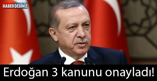 Erdoğan 3 kanunu onayladı!