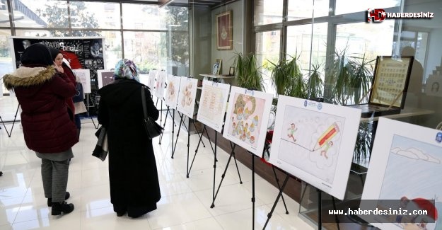 Eyüpsultan Karikatür Okulu “Kudüs ve Çizgiler” sergisi açıldı