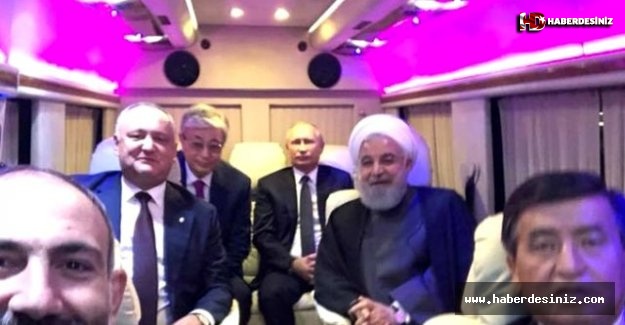 Putin ve Ruhani otobüste fotoğraf çekildi