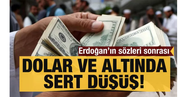Erdoğan'ın sözleri sonrası Dolar ve altında sert düşüş