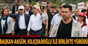 Başkan Akgün, Kılıçdaroğlu ile birlikte yürüdü
